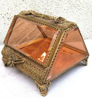Boîte à bijoux de luxe vintage en verre et métal, style baroque, de haute qualité, décorative, pour ranger les bibelots et souvenirs, personnalisable
