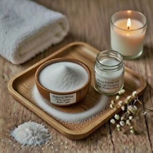 Sel de Bain Naturel Blanc à Grains Fins de l'Himalaya, Minéral Sculpté pour Spa, Thérapie Relaxante, Bain Corporel, Cristal Moderne Doux - Product Image 1