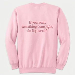 Sweat-shirt rose en molleton 100 % coton de haute qualité, personnalisable avec logo, coupe oversize unisexe, col rond, épais - Product Image 3