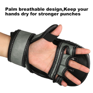 ถุงมือชกมวย MMA หนังแท้แบบสั่งทำพิเศษ พร้อมคุณสมบัติซับเหงื่อและเชือกผูกแบบรัด-ขายส่ง - Product Image 3