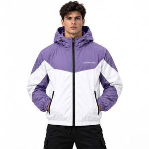 Veste coupe-vent légère et écologique personnalisée en tissu polyester et coton, streetwear, logo personnalisé, vêtements d'extérieur tendance - Product Image 1