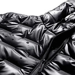 Men's Black <b>Hooded</b> Puffer Jacket Zipper Closure Wind Resistant Thick Polyester Filled Winter <b>Coat</b> Regular Fit - Product Image 6