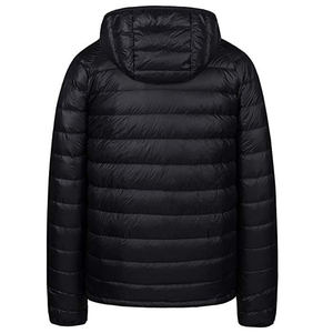 Chaqueta Acolchada con Capucha Azul para Hombre, Cortavientos, Rellena de Plumón, Cierre de Cremallera, Abrigo Casual de Invierno, Corte Regular, Color Sólido, Exterior de Poliéster - Product Image 4