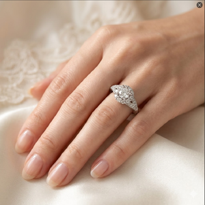 China Factory Glamorous Design High Quality 18k Solid White Gold Real Diamond Solitaire Semi Mount Engagement Ring for Women - Product Image 2