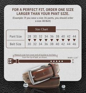 Ceintures en cuir de vachette en gros pour hommes, personnalisables OEM, options de logo sur mesure, boucle en alliage, largeur 1,5 pouce, longueur 30-48 pouces - Product Image 6