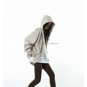 Sudadera con capucha gruesa de invierno 100% algodón de alta calidad personalizada de 500gsm con cremallera metálica bordada - Product Image 5