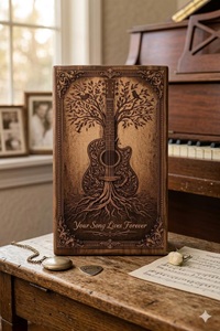 Personalized American Style Wooden Urn for Ashes Adult Engraved Guitar Tree <b>Memorial</b> Eco-Friendly Urn <b>Box</b> for Baby & PET - Product Image 1