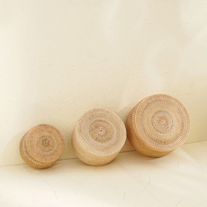Sustainable home <b>decor</b> container basket with lid natural rattan box handweave <b>storage</b> <b>boxes</b> - Product Image 5