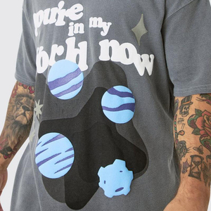 T-shirt personnalisé imprimé en 3D avec impression en mousse, best-seller, haute qualité, t-shirt pour homme personnalisé avec impression en relief, t-shirts à prix abordable - Product Image 6