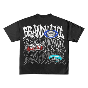 เสื้อยืดทรงบ็อกซี่ผ้าเฟรนช์เทอร์รี่สำหรับผู้ชาย ตัดเย็บอย่างดี เนื้อผ้าหนา 300 GSM แบบครอปพิมพ์ลาย DTG ตามสั่ง ทรงโอเวอร์ไซส์ ผ้าฝ้าย 100% ขอบดิบ - Product Image 3