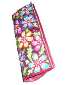 Floral Beaded Clutch Bag Sparkling <b>Sequin</b> Evening Party <b>Handbag</b> - Product Image 1