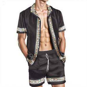 Men Casual <b>Set</b> Tropical Print Short Sleeve Shirt Beach Shorts Matching Holiday Summer Colorful Lightweight top mens <b>twin</b> <b>set</b> - Product Image 6