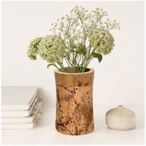 Florero de Madera Artesanal Rústico Moderno con Incrustaciones de Cobre, Centro de Mesa Decorativo para Sala de Estar u Oficina - Product Image 4