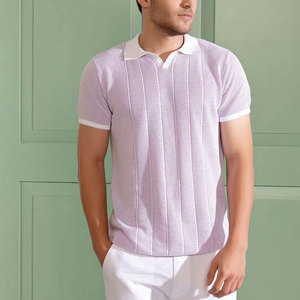 Polo pour hommes 100 % coton, vente en gros OEM, logo personnalisé, manches courtes, anti-plis, coupe confortable, pour le bureau et le sport - Product Image 4