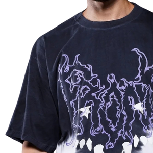 <b>Mens</b> Two Tone Gradient Graphic <b>Silk</b> Screen Printed T <b>Shirt</b> Short Sleeve Crew Neck Streetwear Casual Wholesale Custom Clothing - Product Image 5