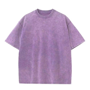 Camiseta con lavado ácido, diseño personalizado con logotipo bordado, 100% algodón, estilo oversized unisex, camisetas streetwear de fábrica - Product Image 1