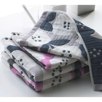CUSTOM FG Japanese-Made 100% Cotton Jacquard Design Face Hand Towel 6 couches de gaze 36cm * 80cm Big Flower Japan Inspired