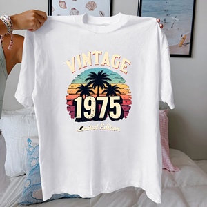 Camiseta de algodón puro para mujer con diseño vintage de temática retro de Palma ajuste cómodo - Product Image 5