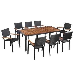 Set da Pranzo Marrone e Nero per Giardino per Intrattenimento all'Aperto - Product Image 1