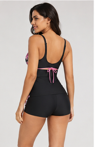 Conjunto de Traje de Baño Tankini para Mujer, Marca Privada, Estampado Floral, Top Fruncido, Braguita Hipster, Elástico, Secado Rápido, para Playa, Piscina, Vacaciones, Resort - Product Image 5