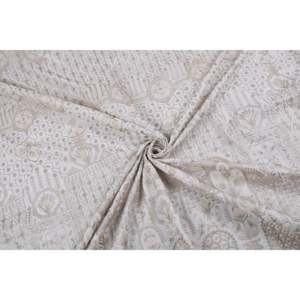 Tissu satiné semi-soie brodé pour motifs floraux blanc cassé, 58 pouces de large, vendu au mètre - TFAB SEMI SILK EMB16 168 - Product Image 4
