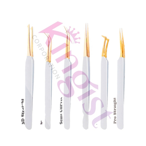 2026 New Style Fine Quality Stainless Steel Eyelash Tweezer Set Wholesale with Pointed Straight and Curved Tweezers - Product Image 6