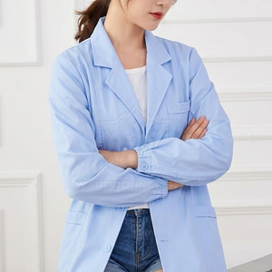 เสื้อกาวน์สำหรับใช้ในห้องปฏิบัติการแบบใช้ประจำวัน ดีไซน์แขนยาว ปิดด้านหน้า มีกระเป๋าใช้งานสะดวก และสวมใส่สบาย เหมาะสำหรับงานทีมงานบริการ - Product Image 6