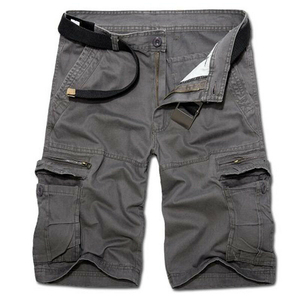 Shorts décontractés pour hommes 2026 – Short cargo personnalisé à taille élastiquée, qualité supérieure, 100 % coton vert, grandes tailles - Product Image 3