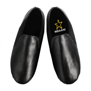 Chaussures de ballet souples pour femmes MBAANI, en cuir marron, semelle fendue, chaussures plates de danse jazz, chaussures d'entraînement - Product Image 4