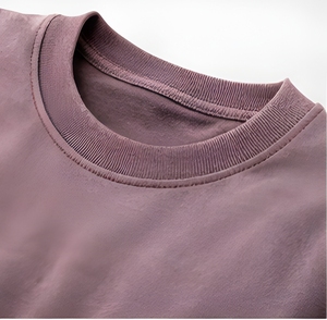 T-shirt en coton French Terry 240 GSM personnalisé, délavé à la pierre, coupe oversize à épaules tombantes, style streetwear, grammage lourd, teint en pièce, vierge - Product Image 5
