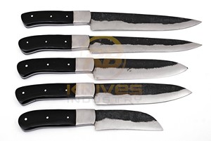 Hand Forged High Carbon Steel <b>Kitchen</b> <b>Knife</b> Set Chef <b>Knife</b> Butcher <b>Knife</b> Full Tang Black Handle Cooking <b>Knives</b> OEM Wholesale - Product Image 2