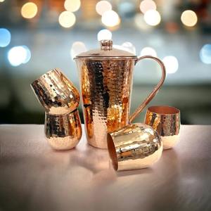 Jarra Decorativa Martillada con Vasos, Ideal para Cenas y Regalos de Inauguración de Casas, Venta al por Mayor desde India - Product Image 3