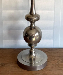 Factory Wholesale Vintage Pewter Metal Pillar Candle Holder – Antique <b>Silver</b> Tall <b>Candlestick</b> Stand for Home Decor & Wedding - Product Image 2