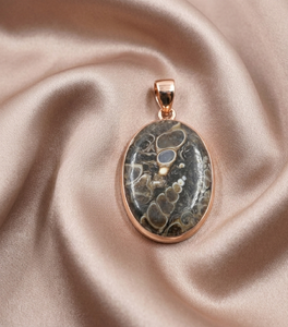 <b>Top</b> Quality Turlite Stone Pendant 925 Sterling Silver <b>Rose</b> Gold Yellow Gold Plated Oval Handmade Statement Jewelry Gift for Her - Product Image 6