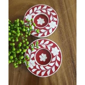 Portavelas de Madera Hecho a Mano con Incrustaciones de Hueso, Diseño Elegante, Artículo de Decoración para el Hogar, Regalo para Diwali, Navidad, Bodas - Product Image 1