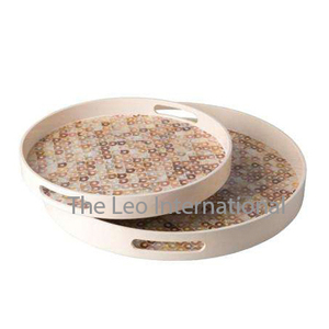 Accesorios de Decoración para el Hogar, Novedad en Decoración de Interiores, Bandejas Decorativas al por Mayor, Juego de 2, Forma Redonda, Diferentes Tamaños - Product Image 1