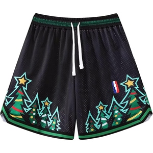 กางเกงขาสั้นตาข่ายลายกราฟิกสำหรับผู้ชาย พิมพ์ลายแบบซับลิเมชั่น น้ำหนักเบา เหมาะสำหรับออกกำลังกายและเล่นบาสเกตบอล ออกแบบเองได้ สำหรับตลาดสหรัฐอเมริกา - Product Image 6