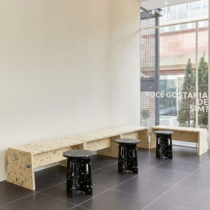 Recycled <b>Plastic</b> Sustainable Stackable Modular Foldable Portable Contemporary Modern Home <b>Stool</b> Ottoman Easy Hotel Bedroom - Product Image 4