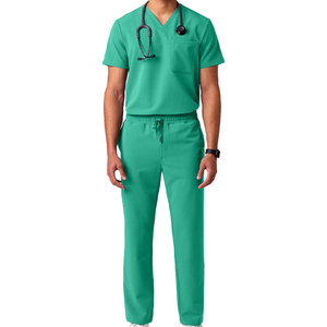 Personalized High Quality Men's Women's Medical Nursing <b>Scrubs</b> Sets Customized Logo Print V Neck Polyester Hospital Uniform Set - Product Image 2