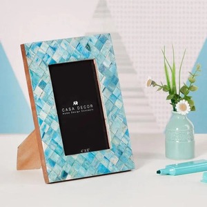 Elegant Bone Photo <b>Frame</b> 4x6 Inch Rectangle Vertical Tabletop Modern Mosaic Design - Product Image 1