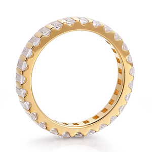 Anillo de Eternidad de Diseño Clásico, Joyería para Mujer, Incrustaciones de Oro Amarillo de 10K con Diamante de Laboratorio con Corte Baguette, Perfecto para Regalo de Aniversario - Product Image 2