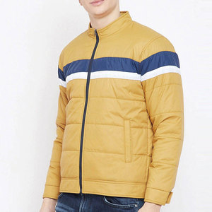 Blouson matelassé coupe-vent pour homme, color block, décontracté, hiver, fermeture éclair, col montant, coupe droite, rembourrage polyester - Product Image 3
