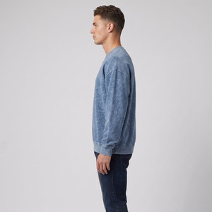 Camiseta Oversize Personalizada para Hombre con Efecto Ácido, Sudadera de Forro Polar Vintage con Lavado a la Piedra, Camiseta de Manga Larga con Cuello Redondo para Hombre - Product Image 2