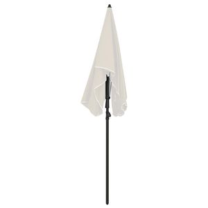 Parasol de jardin en tissu polyester sable 100% avec base en acier de taille moyenne - Product Image 4