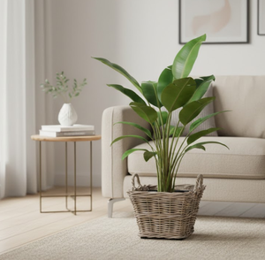 Cesta cuadrada de mimbre tejida a mano con asas, maceta de mimbre natural para decoración de interiores, patio y jardín, procedente de Vietnam. - Product Image 5