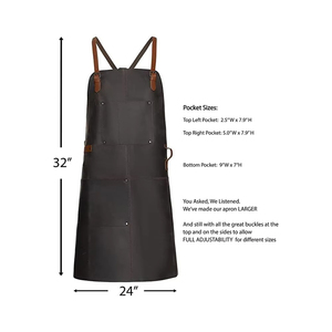 Personalized High Quality Leather Apron for Unisex Blacksmith Woodworking Pockets Strap Breathable Comfortable Leather Aprons - Product Image 4