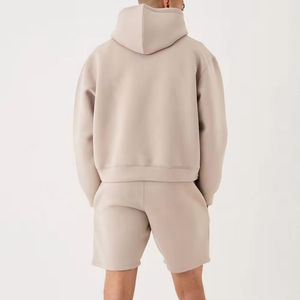 Hot Sale Custom Logo Plus Size Solid Color Men's <b>Sets</b> Hooded Comfortable Casual Simple Hoodie Short <b>Sets</b> For Men New - Product Image 6