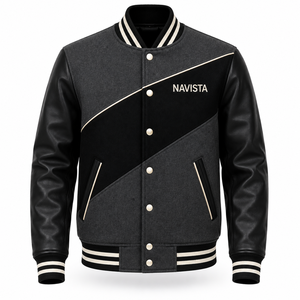 New High Quality Coated Varsity <b>Jacket</b> for Men Front Custom Logo Lightweight Winter Fashionable Outdoor Anti-Bacterial Design - Product Image 3
