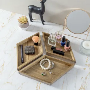 Plateau de service décoratif fait main pour une décoration de salon haut de gamme, design minimaliste et durable pour les collations et les desserts, plaqué et sûr. - Product Image 3