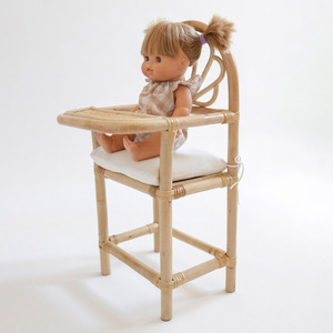 Sillas de alimentación para muñecas hechas a mano, sillas altas de ratán de gran calidad, juguetes intelectuales para niños pequeños - Product Image 1